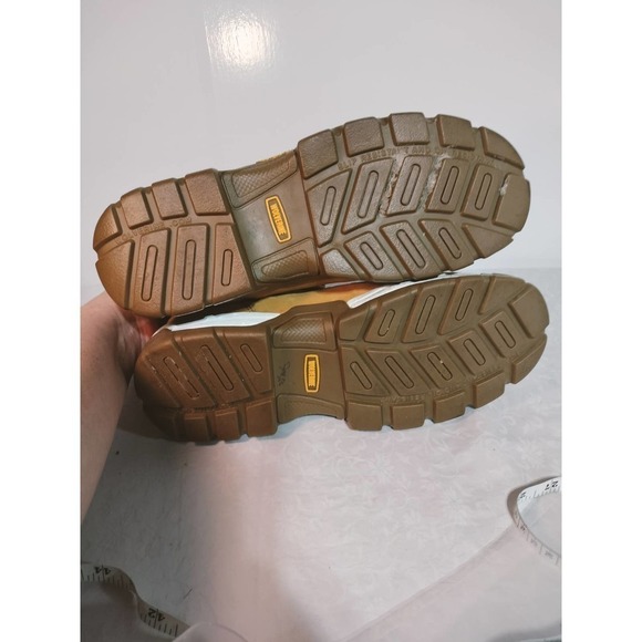 Wolverine Steel Cap safety waterproof tan leather boots Men 11 EW Woman 12.5 - Picture 8 of 13